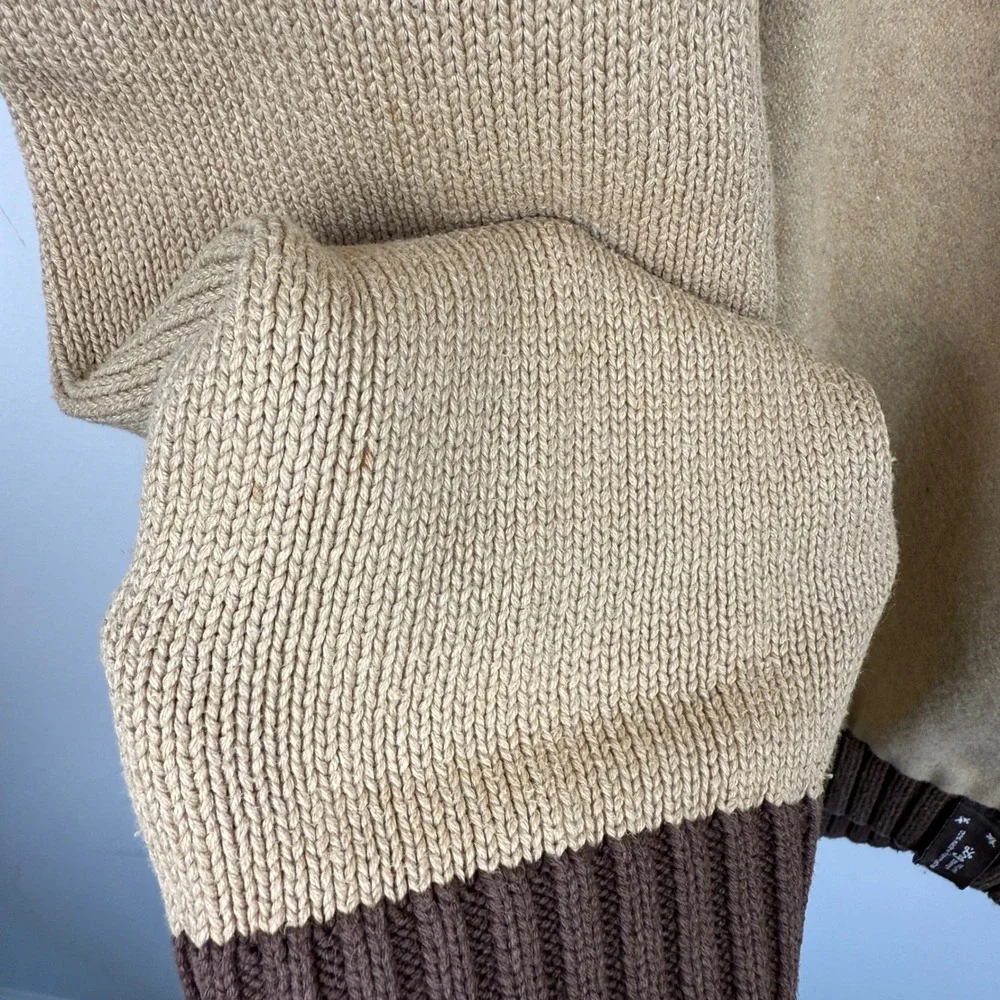 LRG Lion Rock Full Zip Sweater Mens 4XL Tan Brown Wool Blend Streetwear Jacket‎